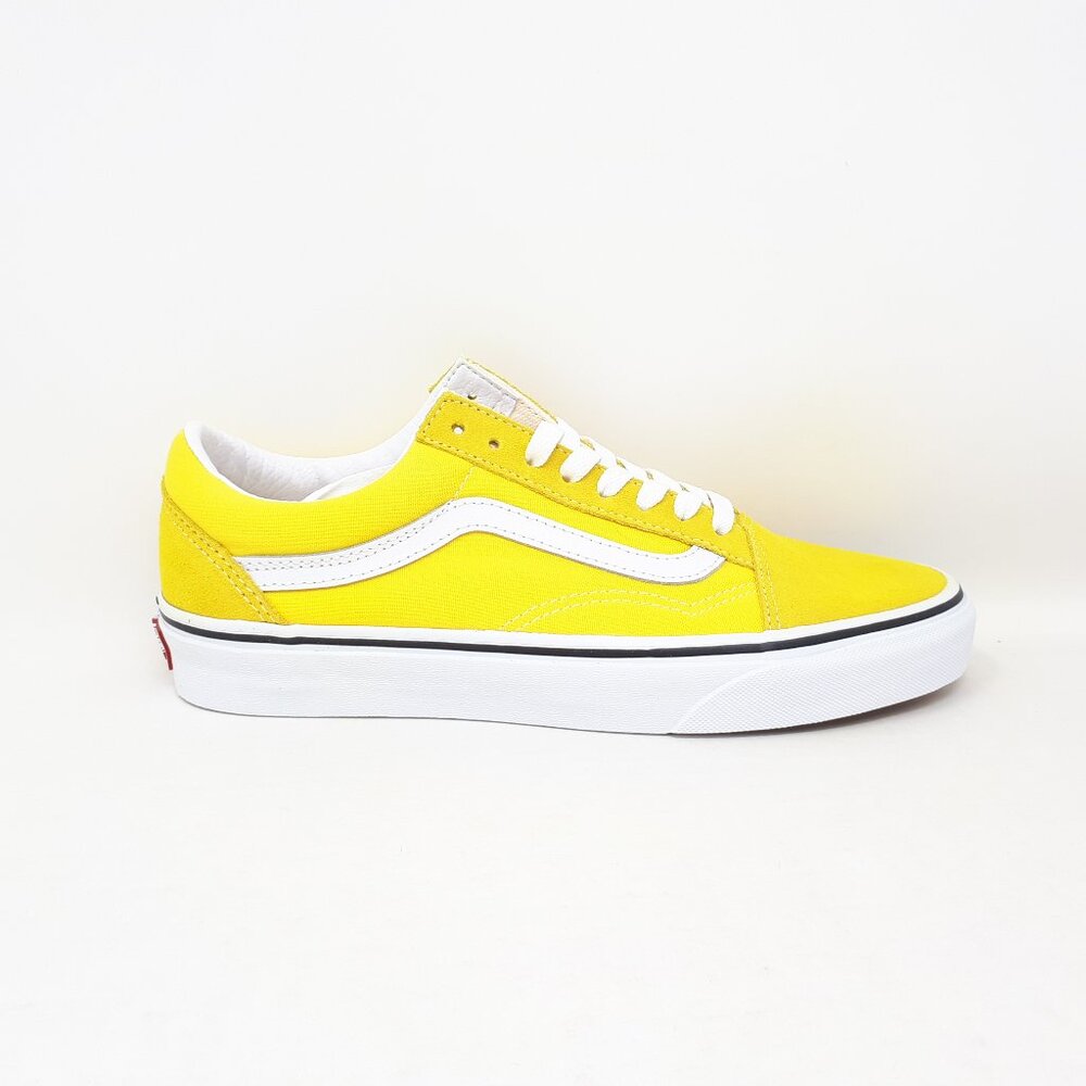 Vans Old Skool Skate Authentic Shoe Sneaker Cyber Yellow White Womens Size 8 US
